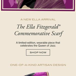 Besame Ella Fitzgerald Limited Edition Collection Designer Scarf NIB